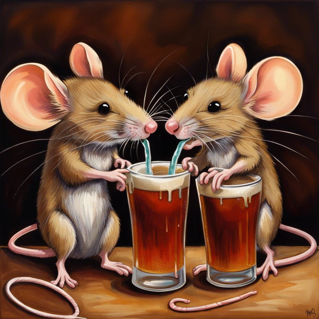 Mice Sipping Rootbeer: A Whimsical Scene