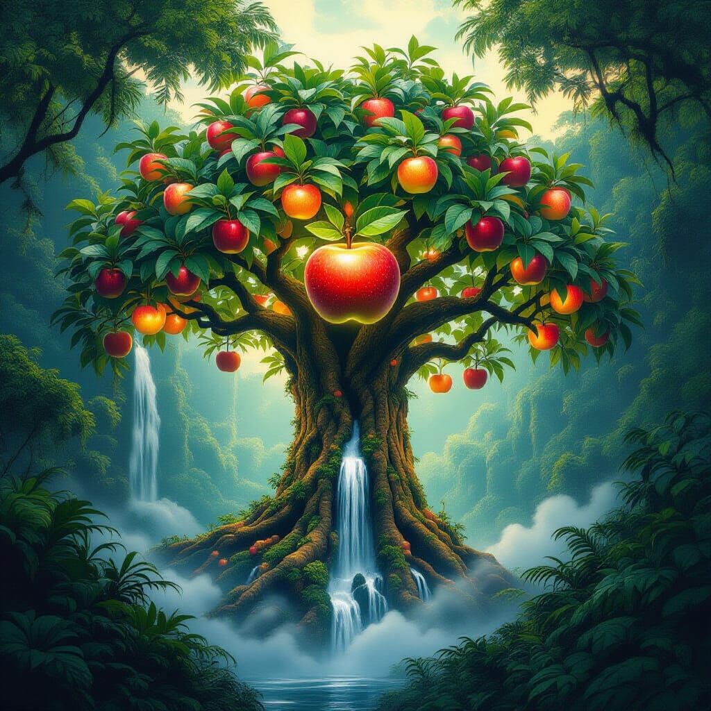 Bioluminescent Apple Tree in Amazon Rainforest