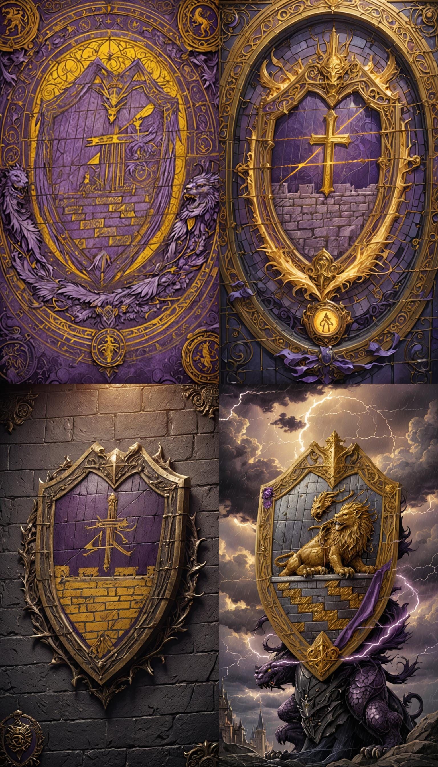 Ornate Family Crest in Dark Fantasy Style