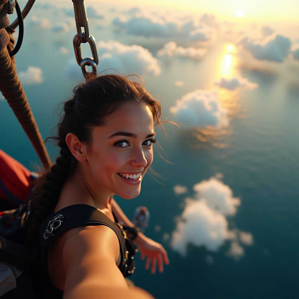 Fearless Adventurer Soars Above the Ocean