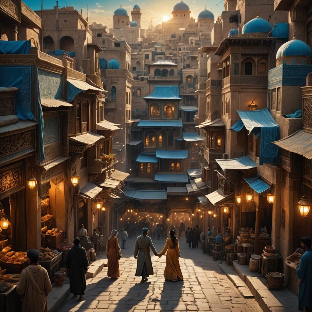 Kiss in Ancient Persia: Cinematic Digital Painting