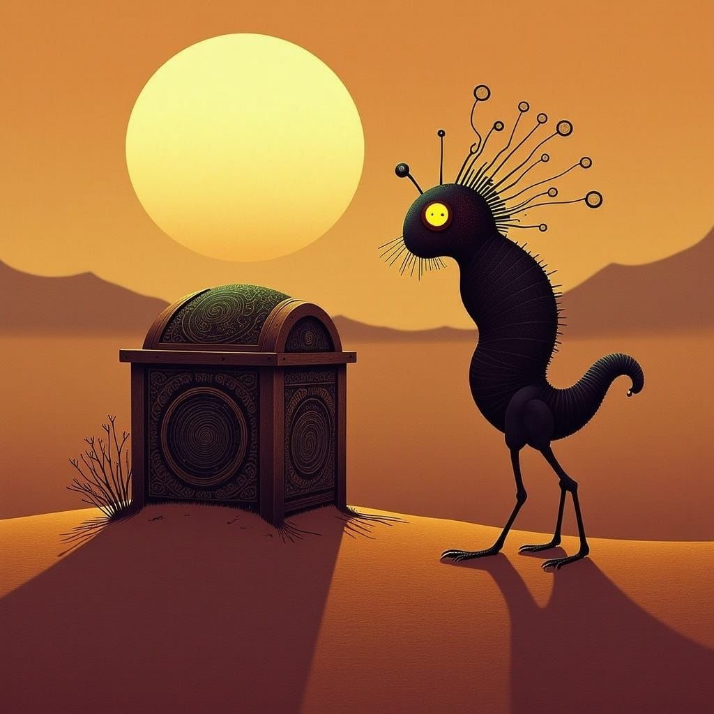 Robotic Scavenger and Alien Treasure Chest