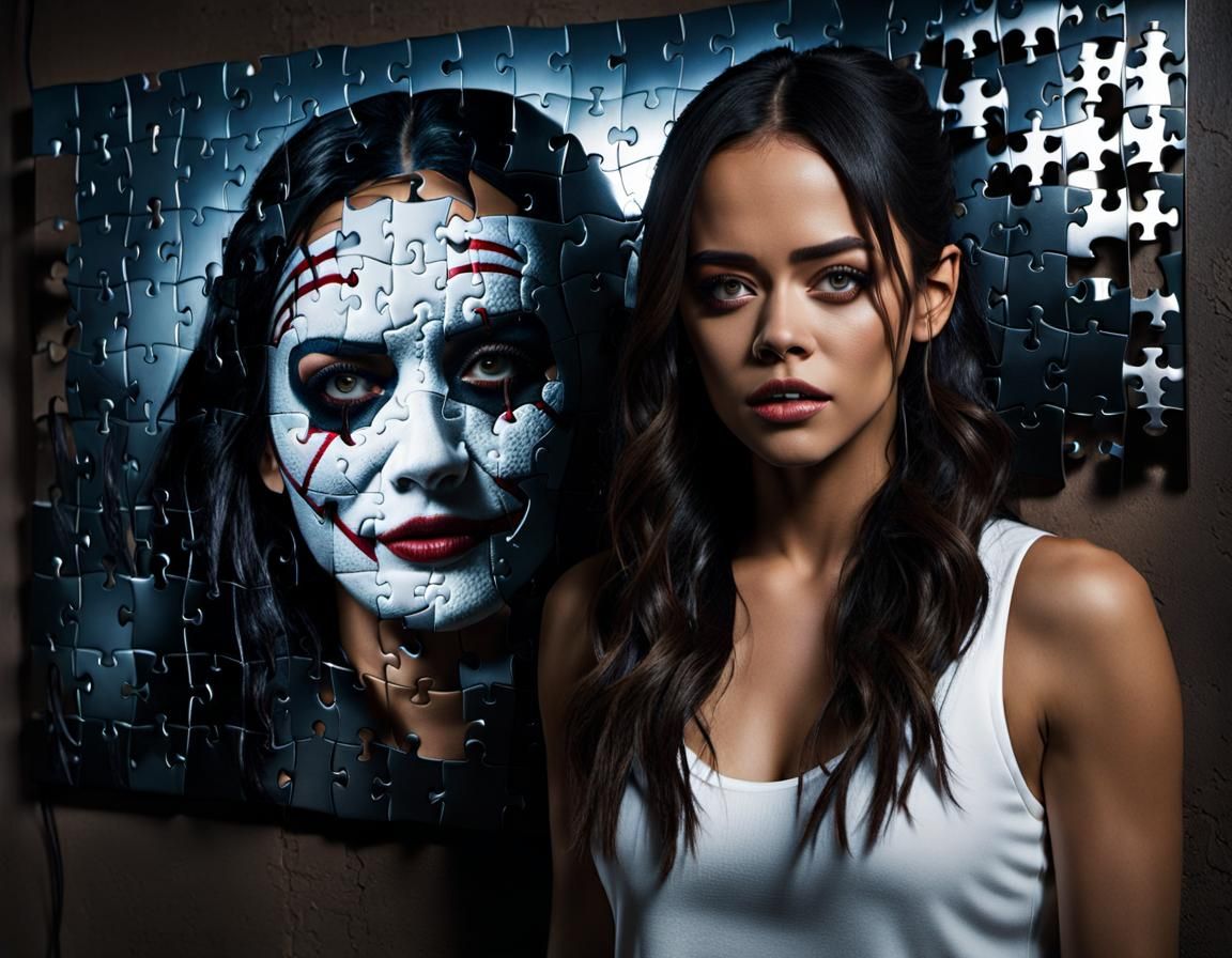 Scared Girl's Sizzling Jigsaw Puzzle in Horror Movie