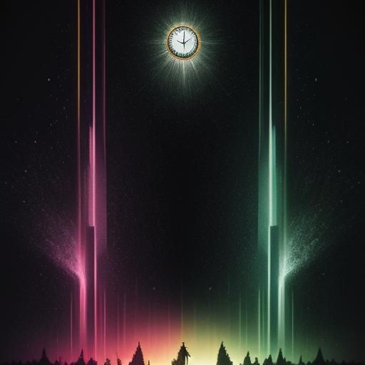 Bedroom Aglow with Neon Lights in Giger Klimt Rothko Style