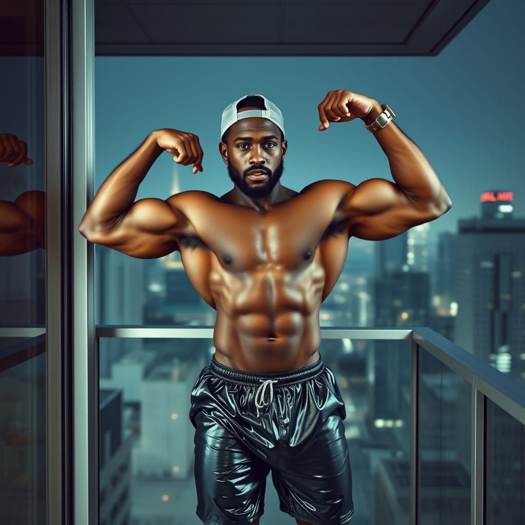 Handsome Immortal Werewolf Flexing in Cityscape