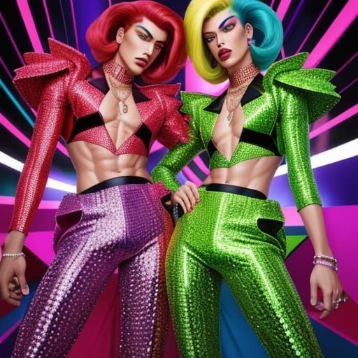 Glamorous Red High Heels Pop Art Portrait