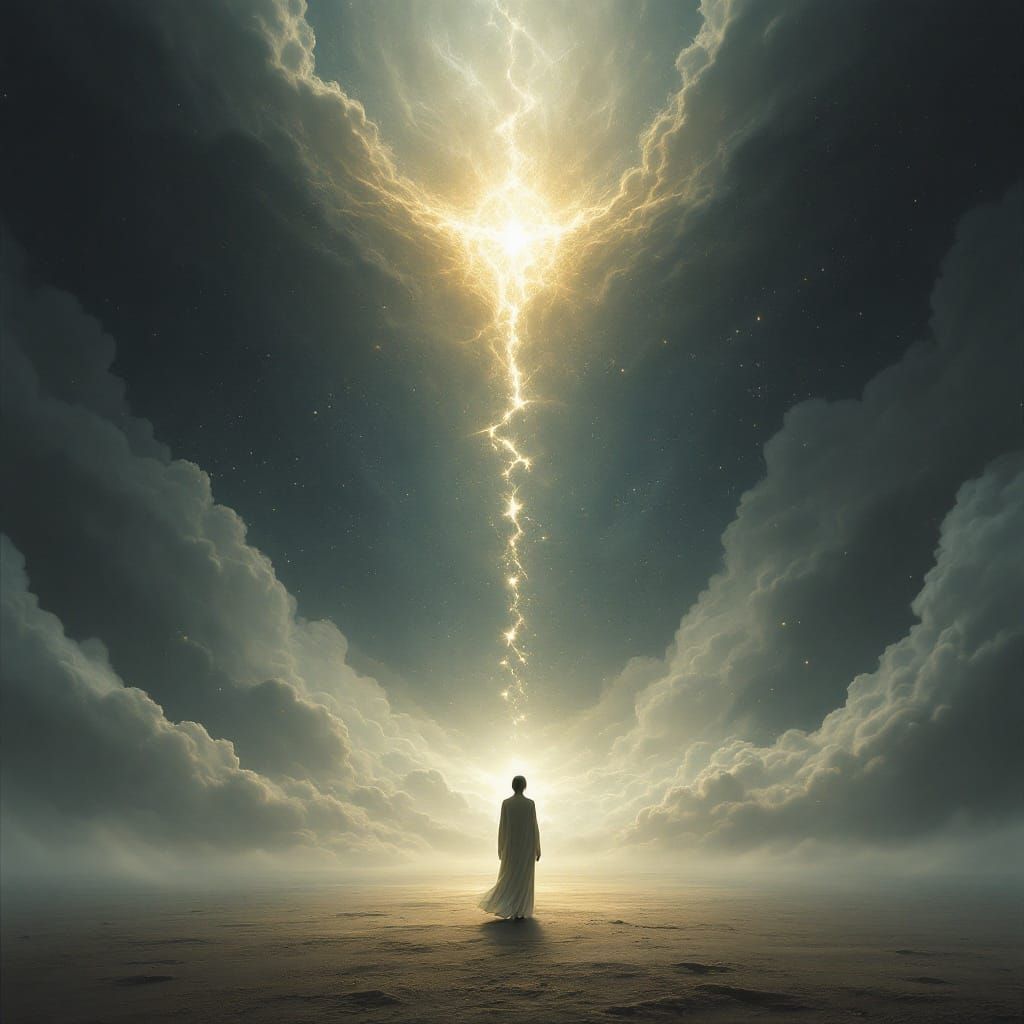 Astral Figure in Grief Realm with Angel Code