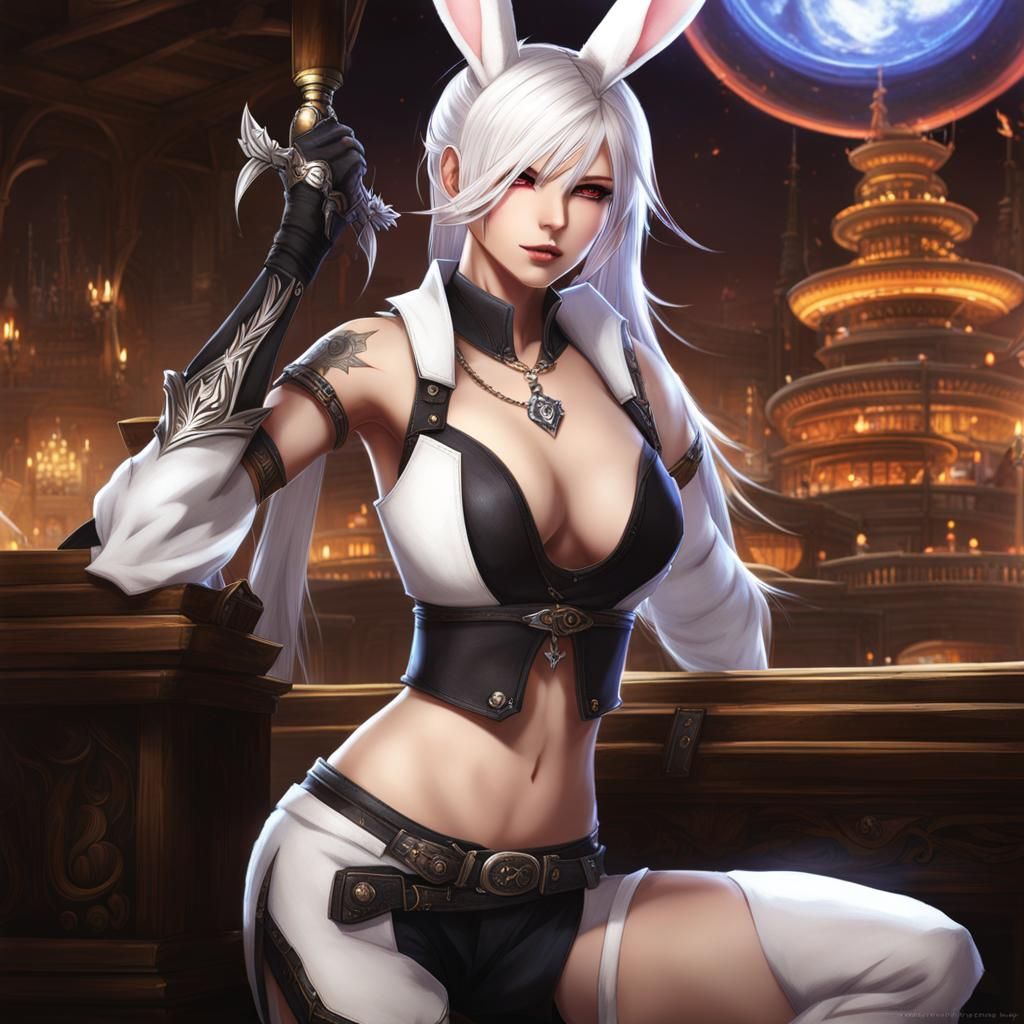 FFXIV Viera Fighter with Great Sword