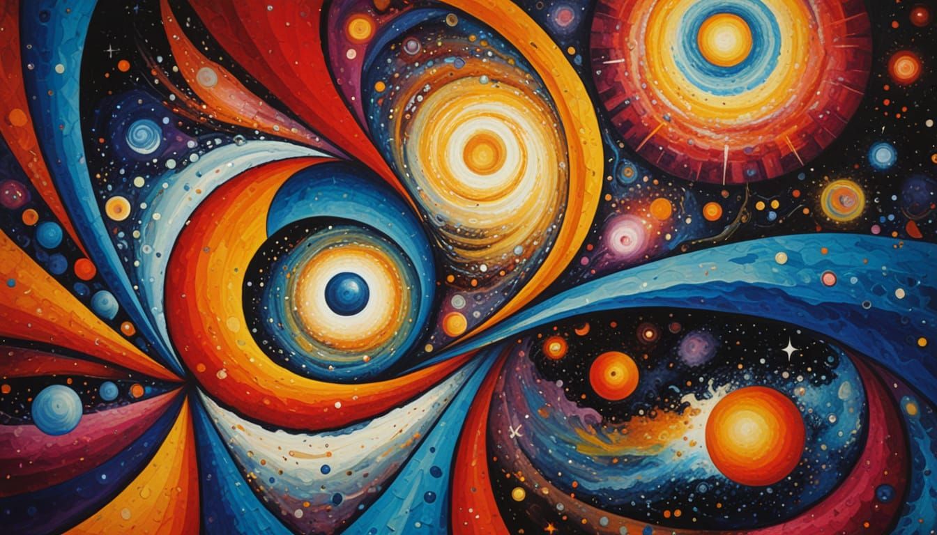 Cosmic Starbirth Vortex in Vibrant Opalescent Colors