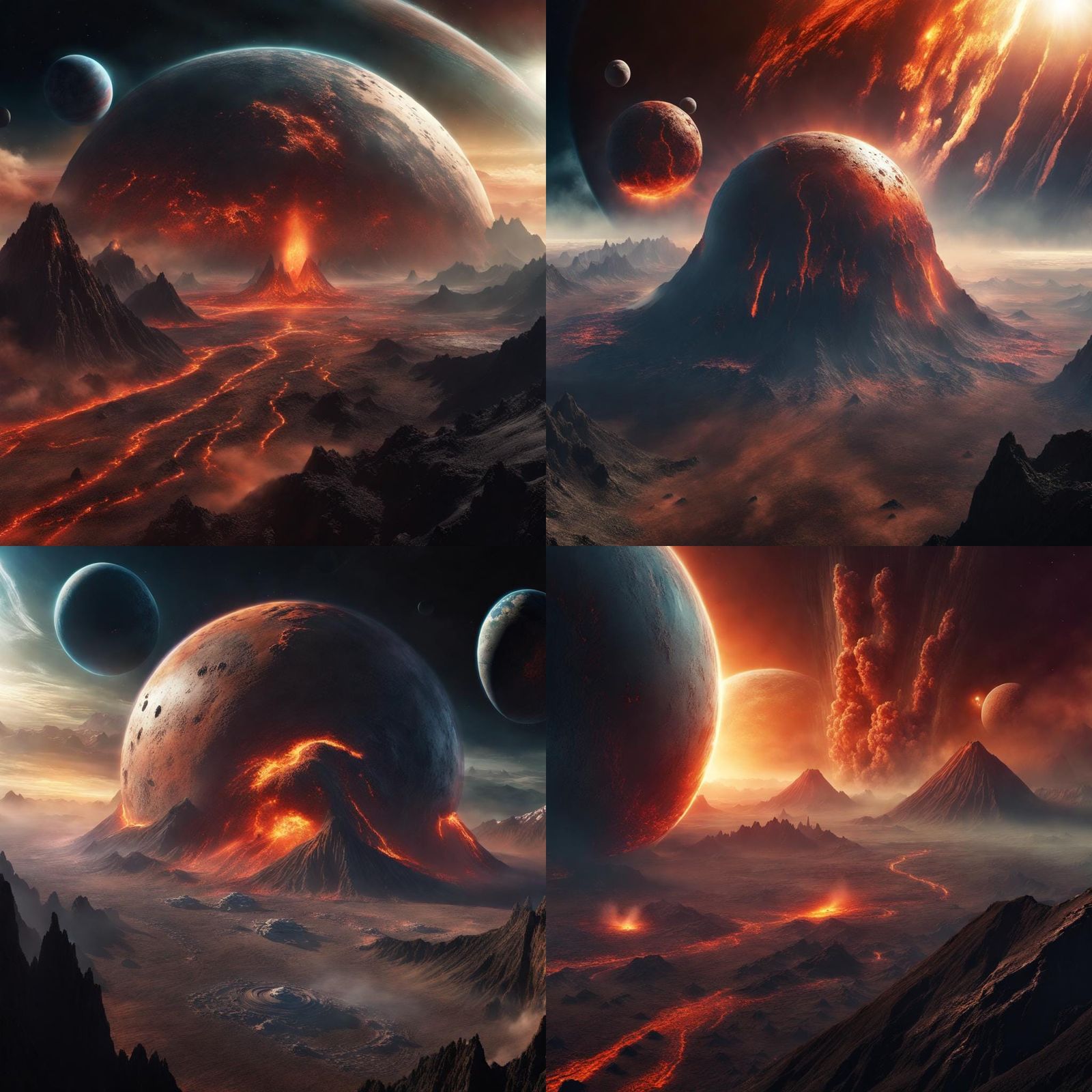 Volcanic Planet from Orbit: Epic Digital Matte Painting