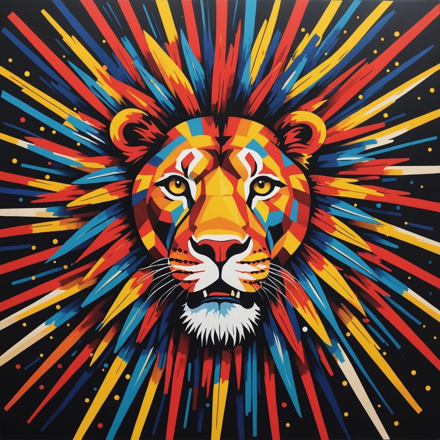 Fireworks that explode in a pattern that looks like a lion's...