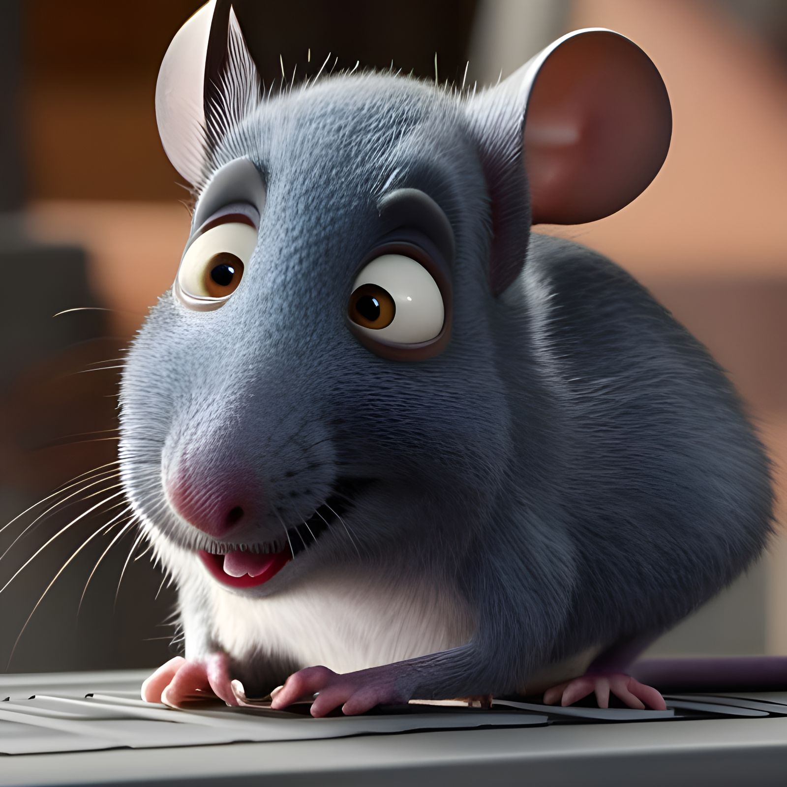 Hyperrealistic Ratatouille Mouse in Cinematic 4K CGI