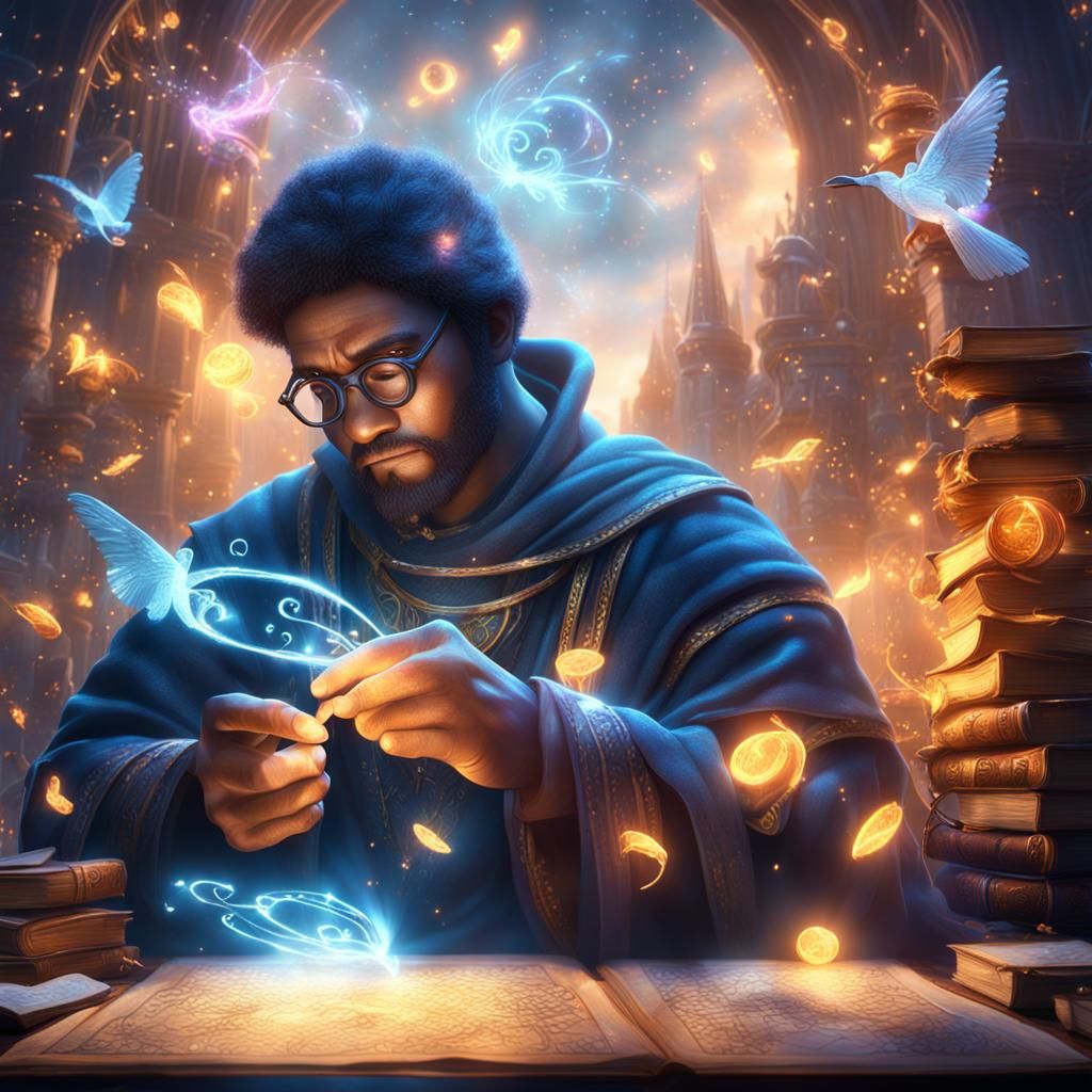 Magical Word Smith Creates Illuminated Text: Fantasy Art
