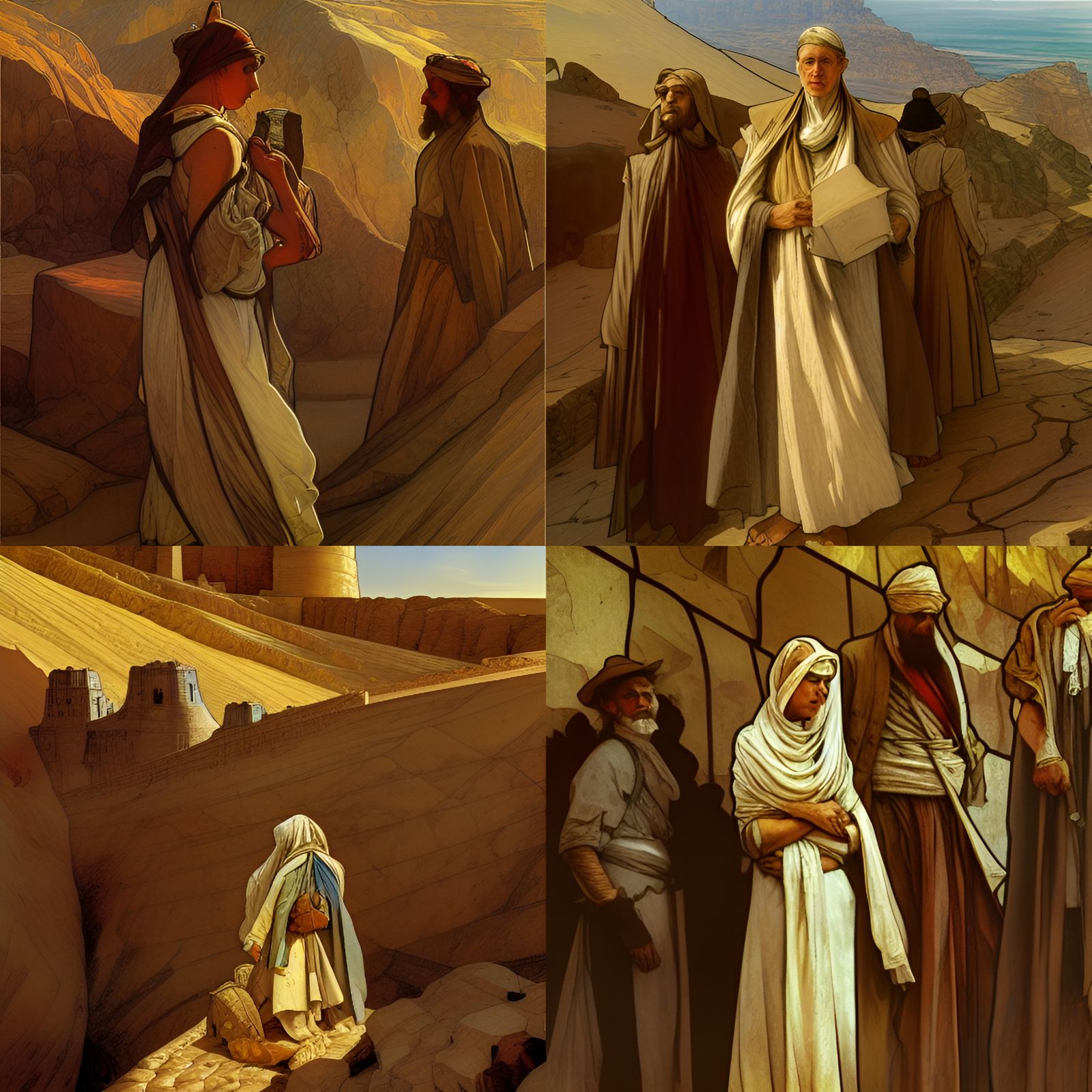 Qumran Settlement by Dead Sea: Detailed Matte Painting