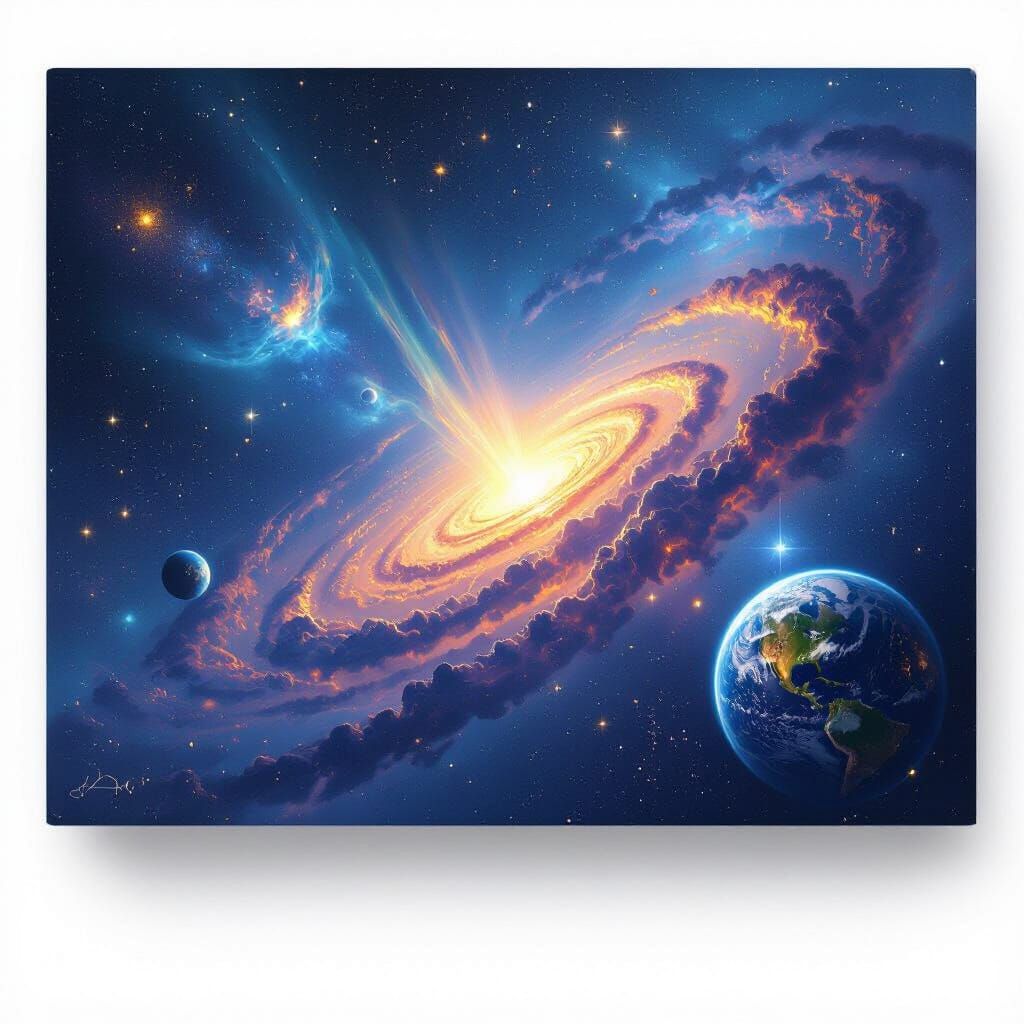 Majestic Cosmos with Vibrant Nebula Clouds