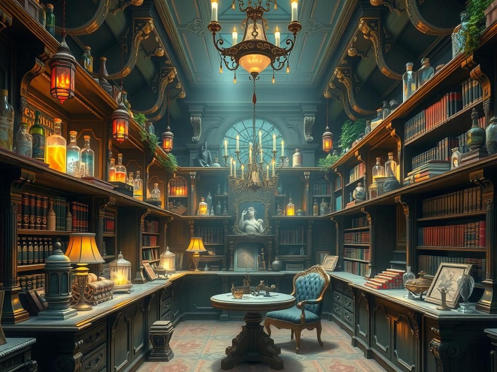 Opulent Fantasy Magic Shop Interior