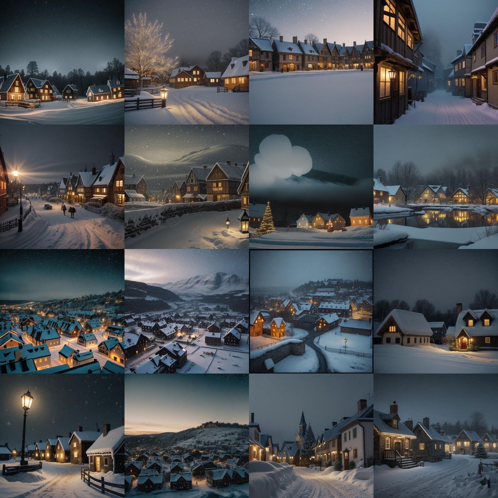 Christmas Night in Snow Village, Cinematic Film Still