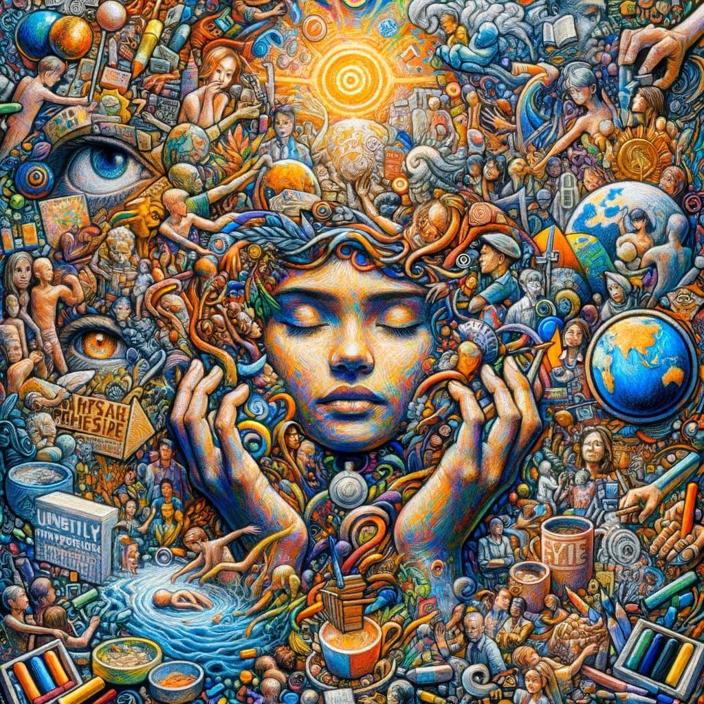 Vibrant Oil Pastel Poster Symbolizing Hope and Change