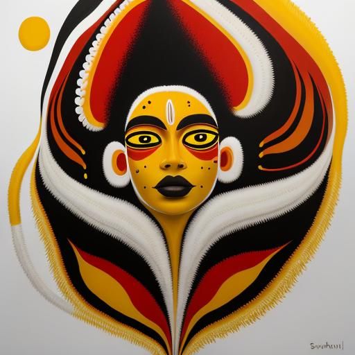 Abstract Faces and Pareidolia in Aboriginal Surrealist Oil