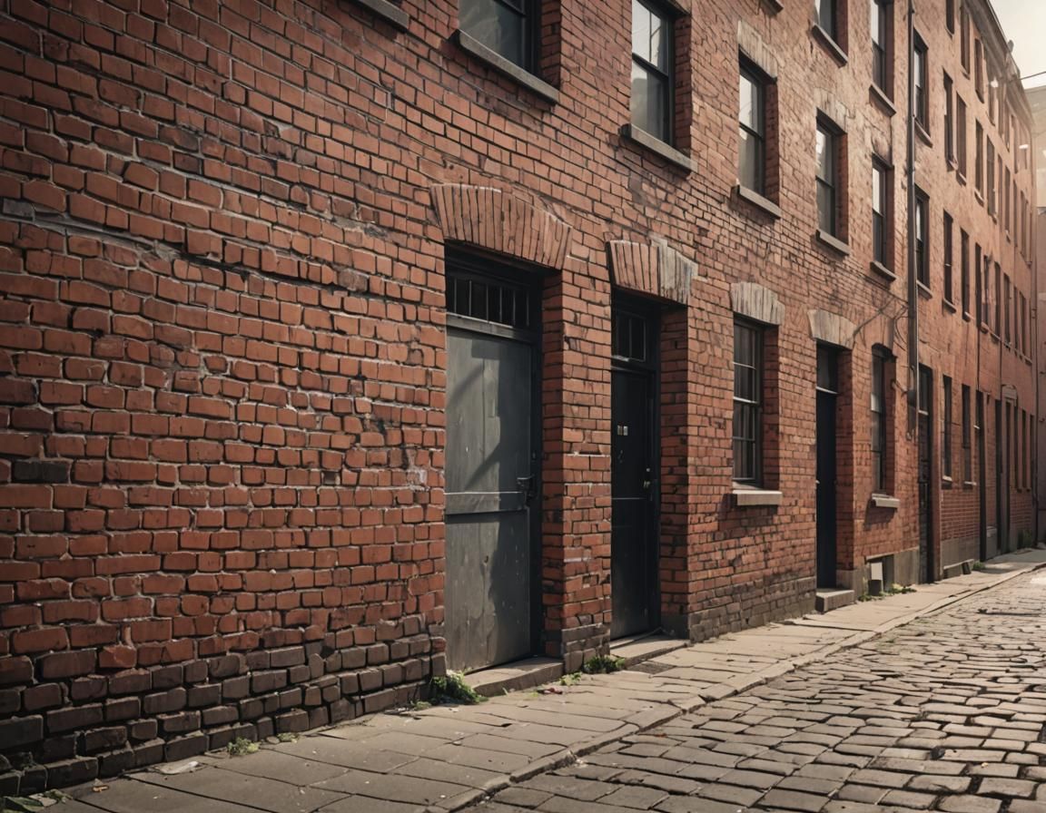 Vibrant Afternoon Alleyway Scene in Comic Style