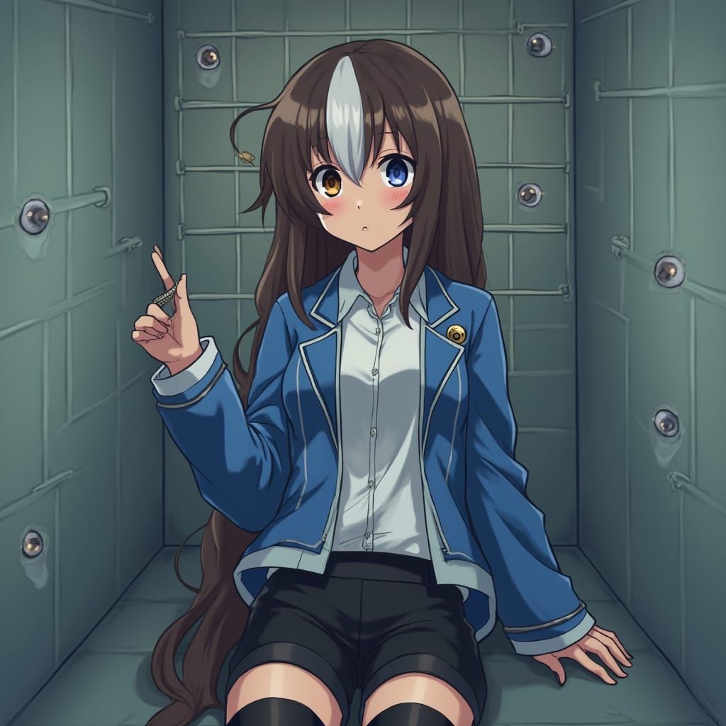 Anime Girl in Padded Room Trapped by Sanity
