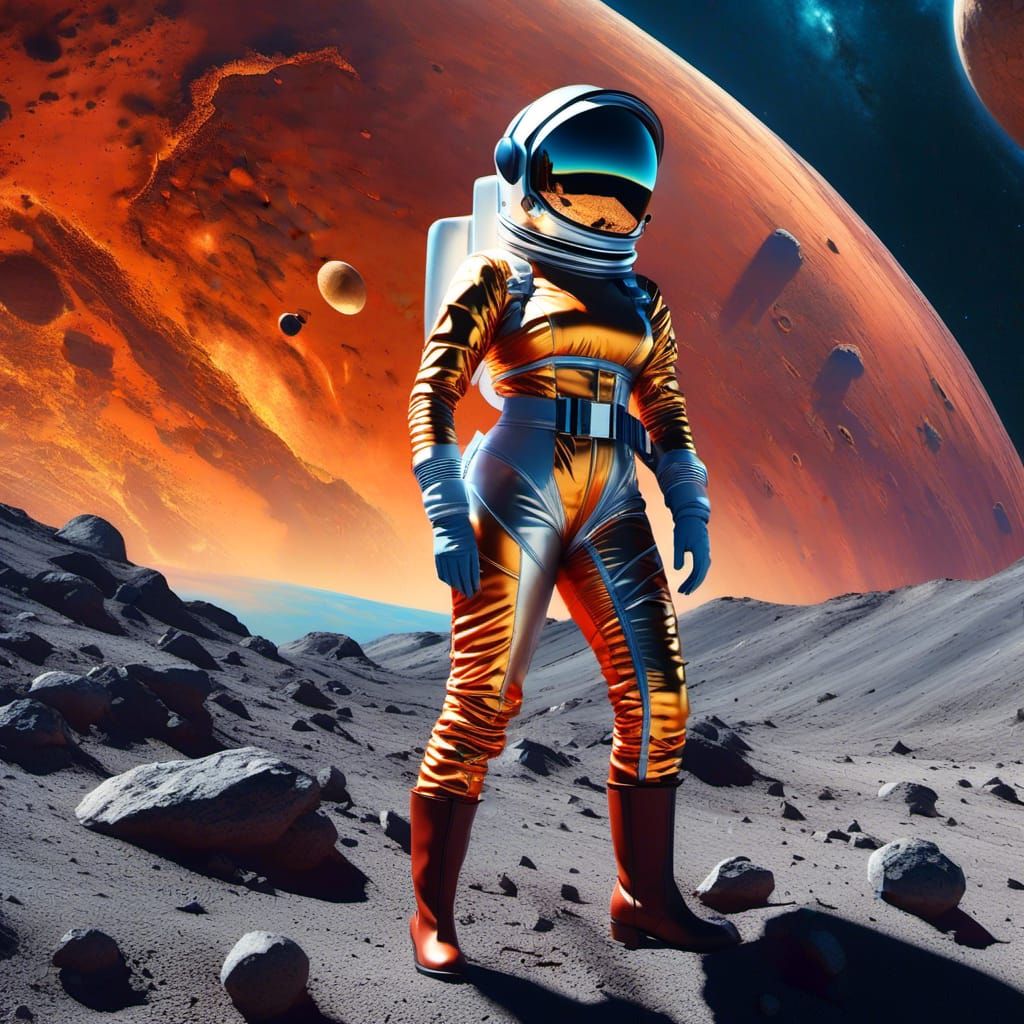 Retro Sci-Fi Space Pinup in 8K