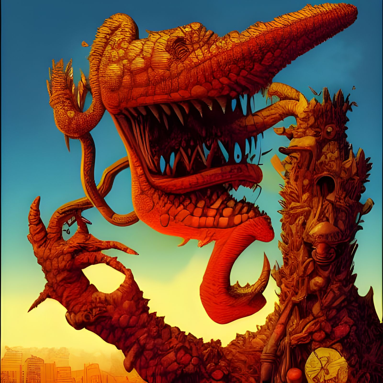 Hyperrealistic Pet Monster in Action: Comic Book Art