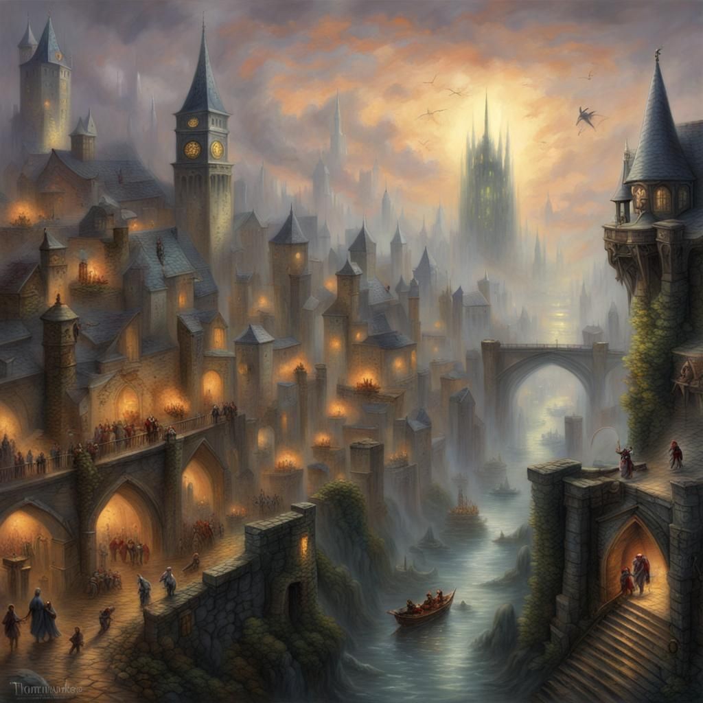 Medieval City Under Siege by Undead, Ethereal Fantasy