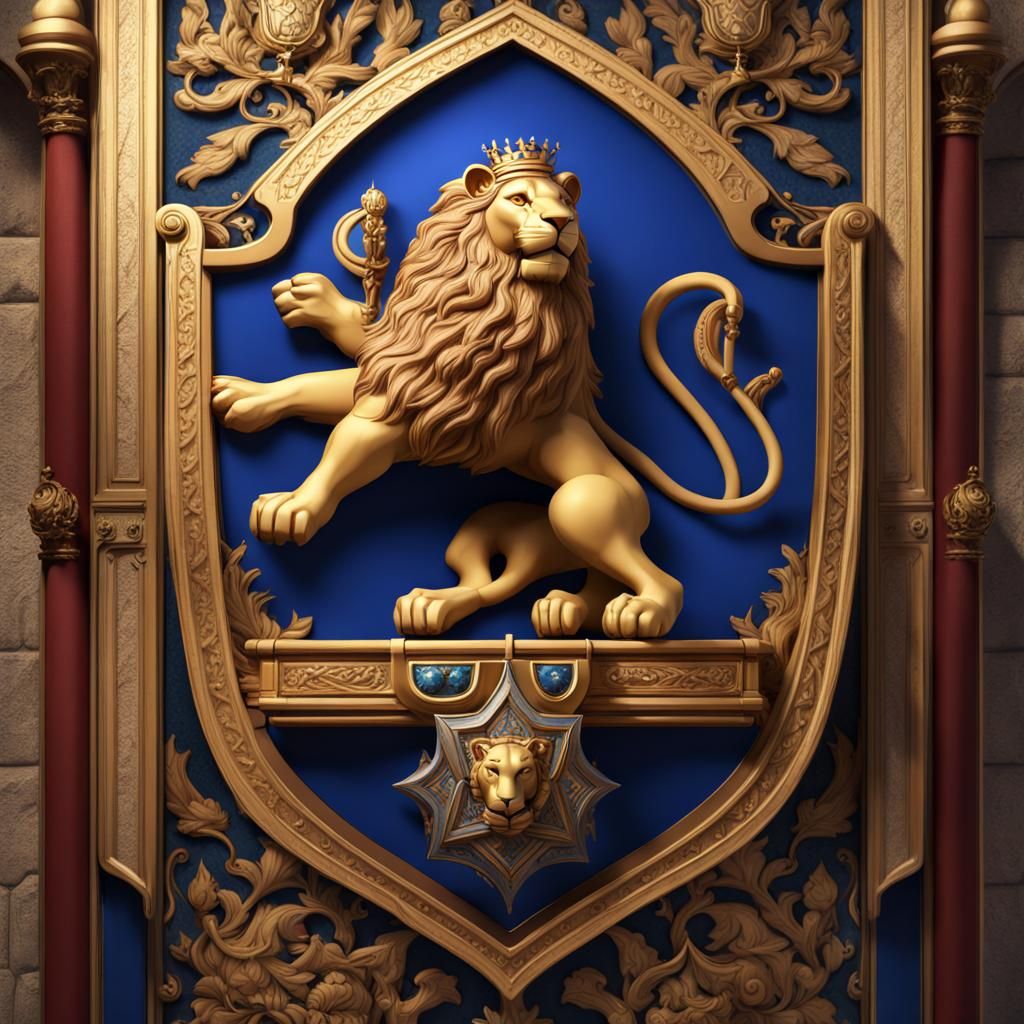 Lion of Judah Coat of Arms: Detailed Matte Painting