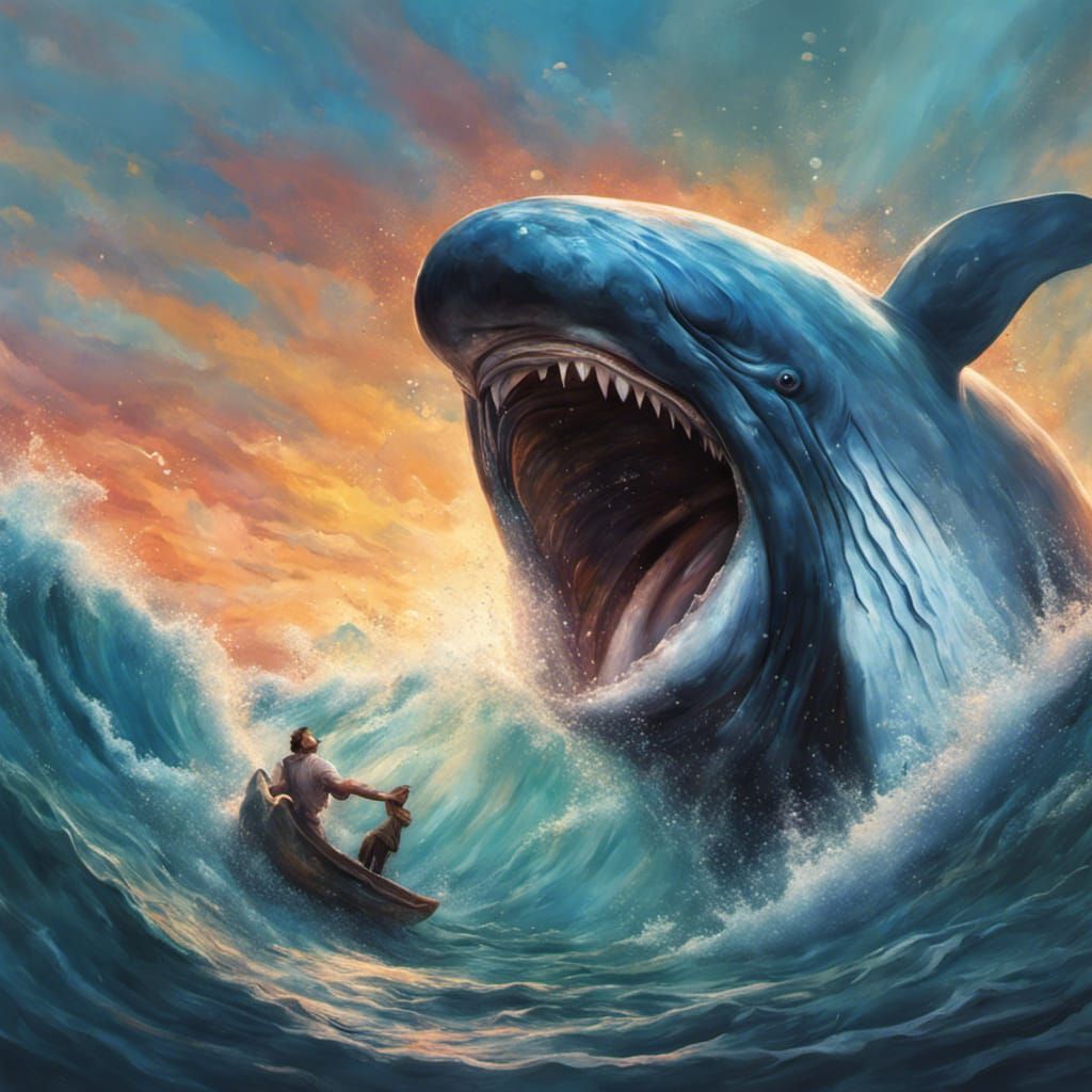 Jonah and the Whale: A Hyperrealistic Scene