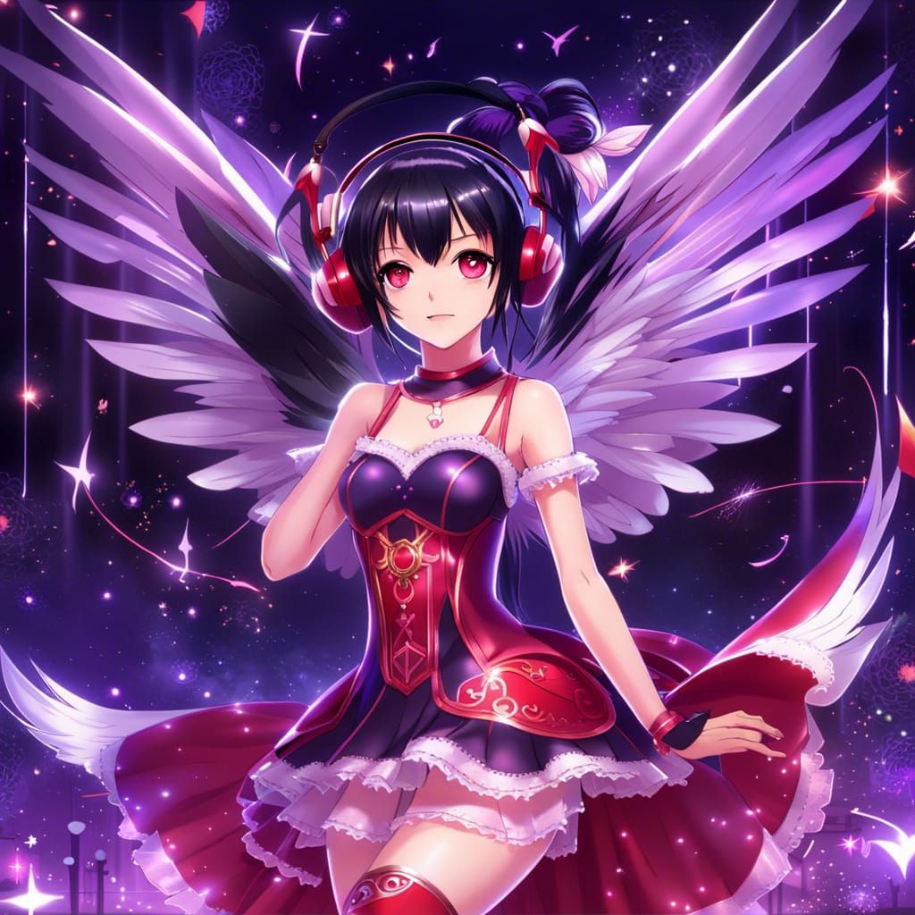 Techno Fairy Musa in Dancing Pose with Music Notes