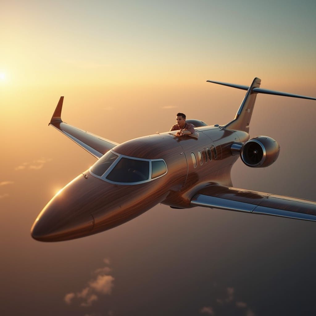 Cristiano Ronaldo's Private Jet with Realistic Wood Grain Te...