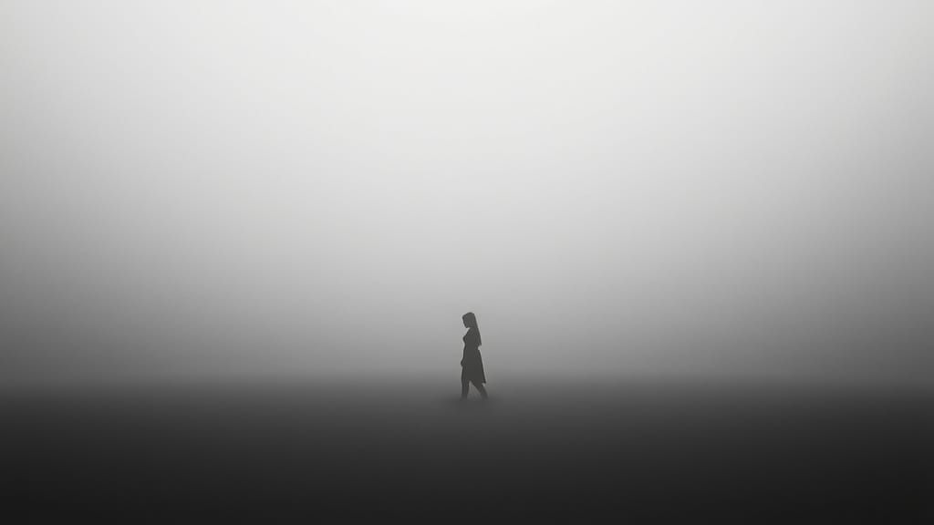 Surreal Void Landscape in Grayscale