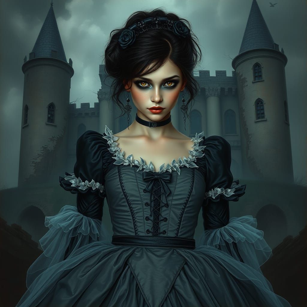 Gothic Cinderella Portrait in the Style of Honthorst