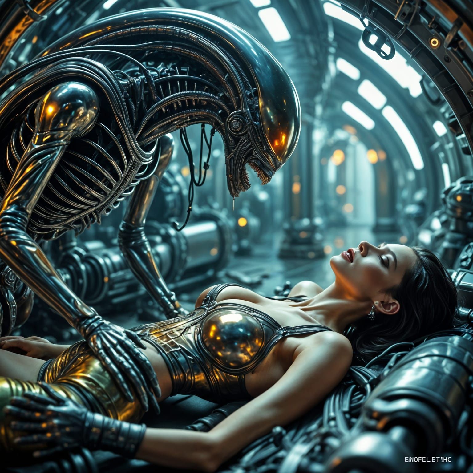 Cyberpunk Alien Discovers Frozen Human Cargo in Abandoned Sp...