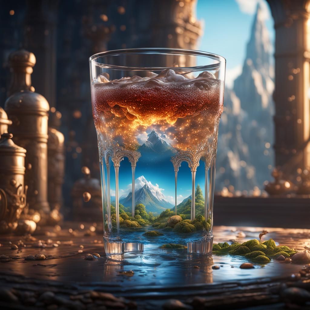 Heavenly Reflection in a Glass of Water