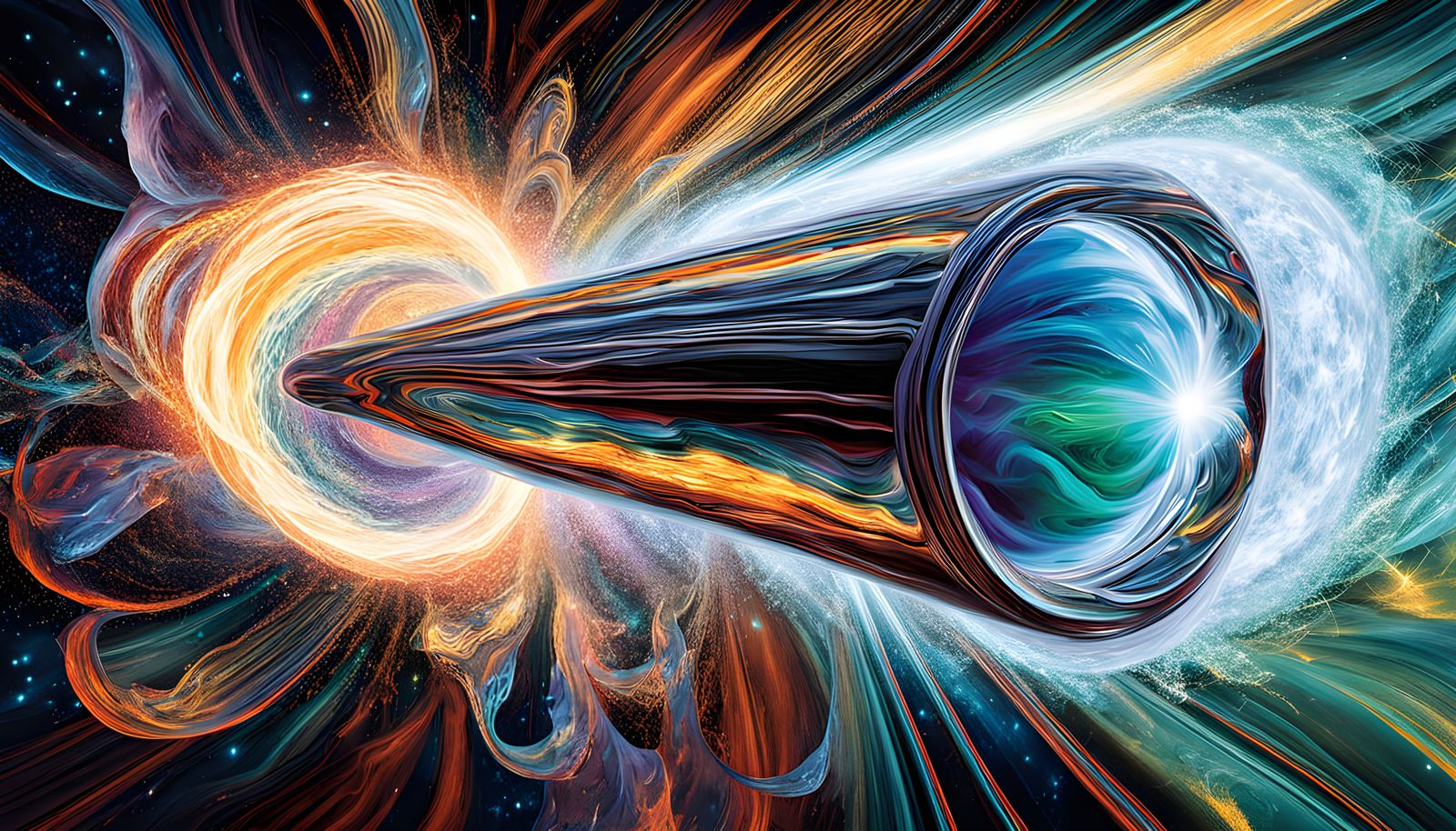 Stunning Interstellar Vortex in Vibrant Oil Painting Style