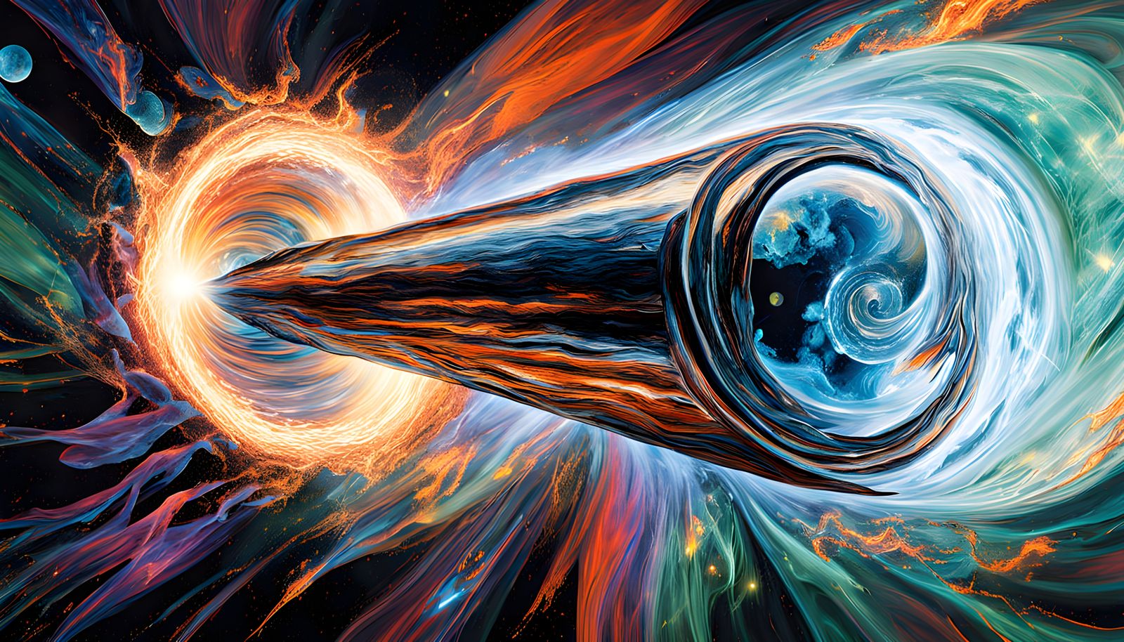Stunning Hyper-Velocity Space Vessel in Antipasto Oil Painti...