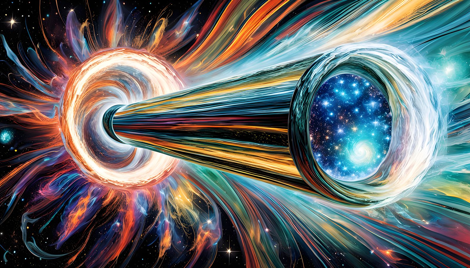 Vibrant Cosmic Vortex in Midshot