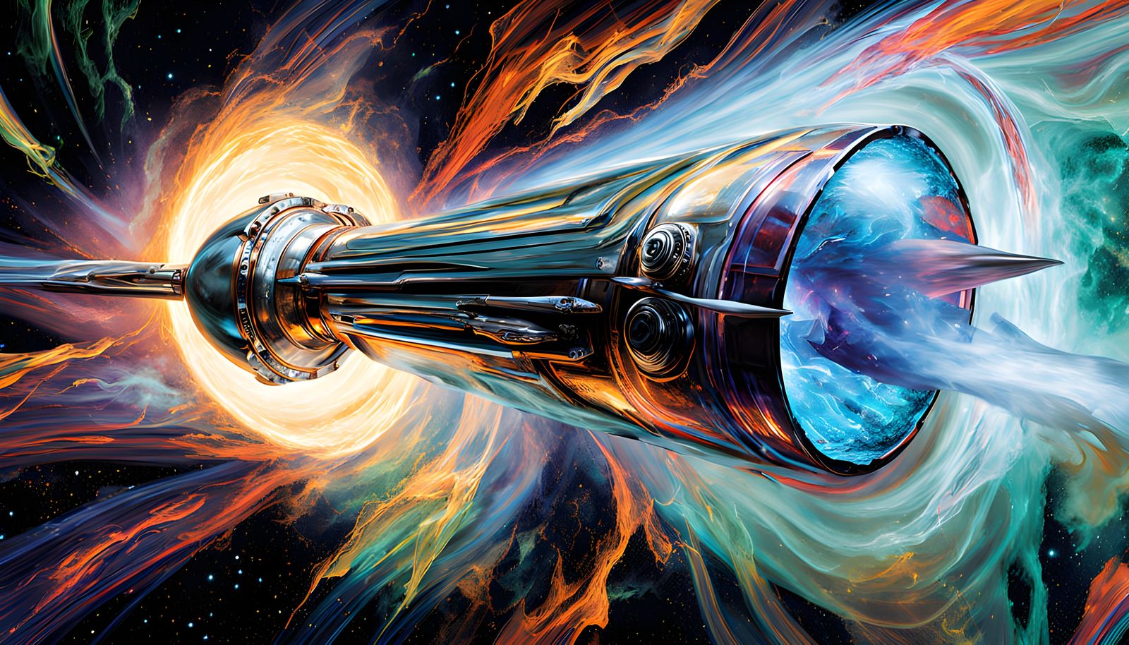 Surreal Cosmic Vortex in Vibrant Oil Painting Style