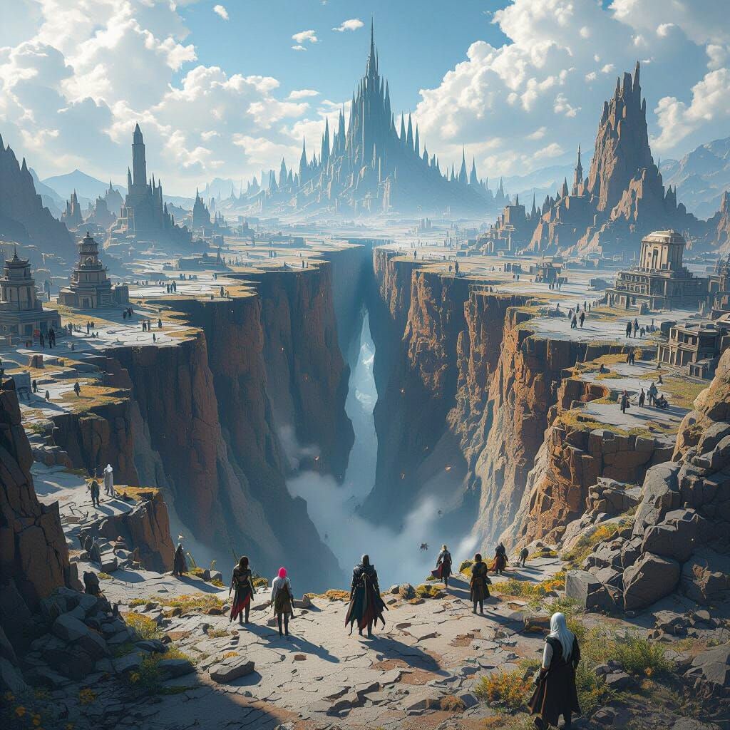 Post-Apocalyptic World with Mythical Creatures in Anime Styl...