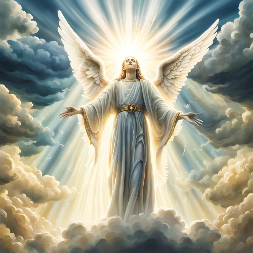 Angel of Light and Shadow in Divine Setting