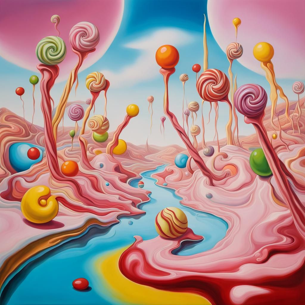 Surreal Candy World Inspired by Salvador Dali