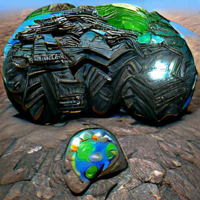 Barren Alien Planet Landscape in Space