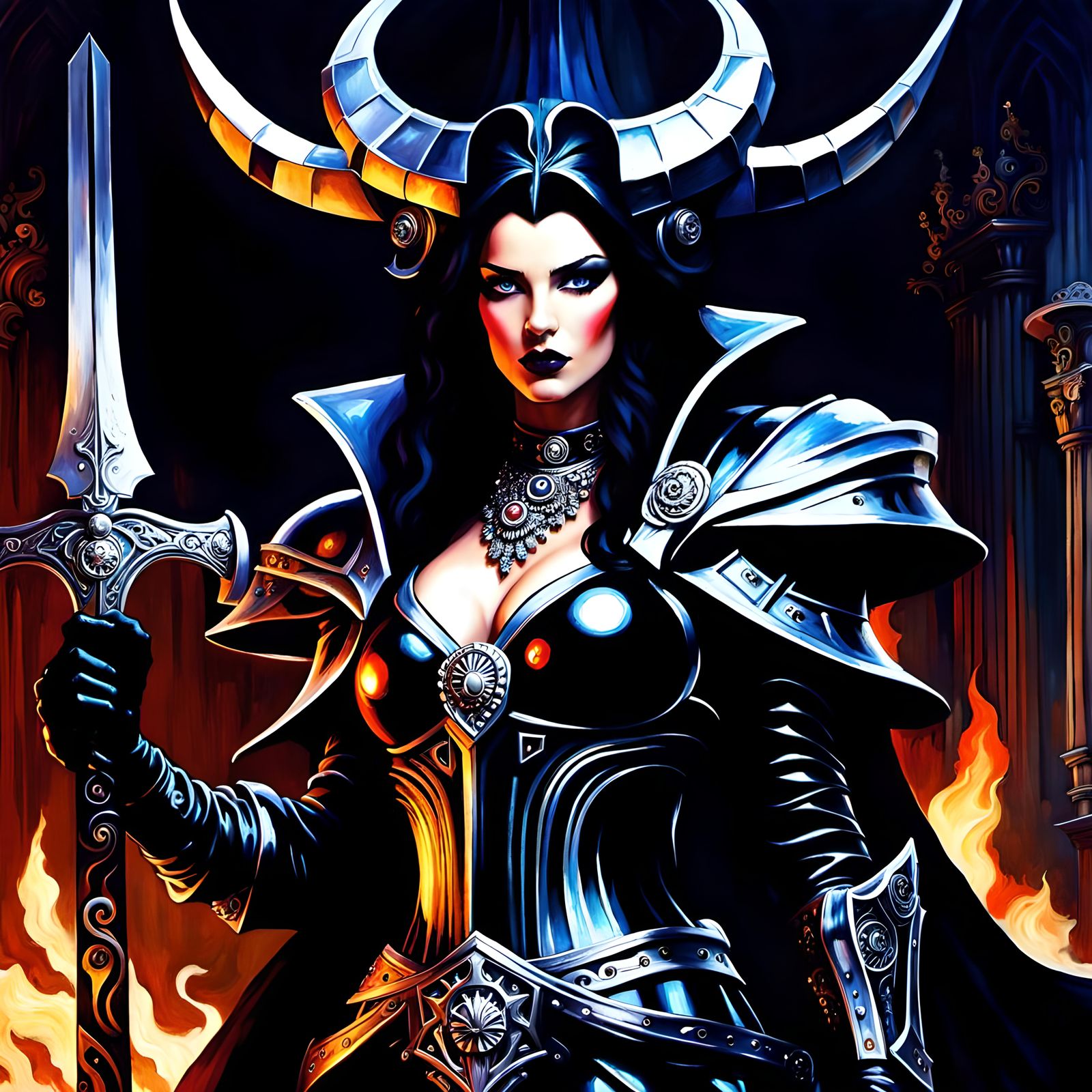 Cowgirl Steelpunk Empress on Shadow Throne