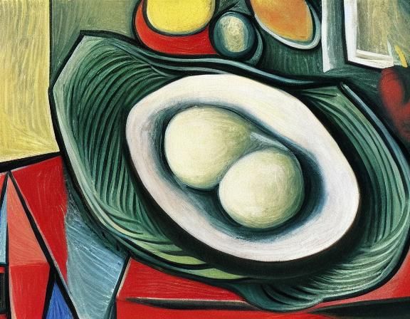 Cubist Still Life: Potato and Pasta Plate