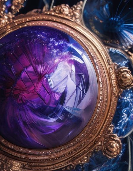 Radiant Purple Crystal Flower in Speedpaint Style