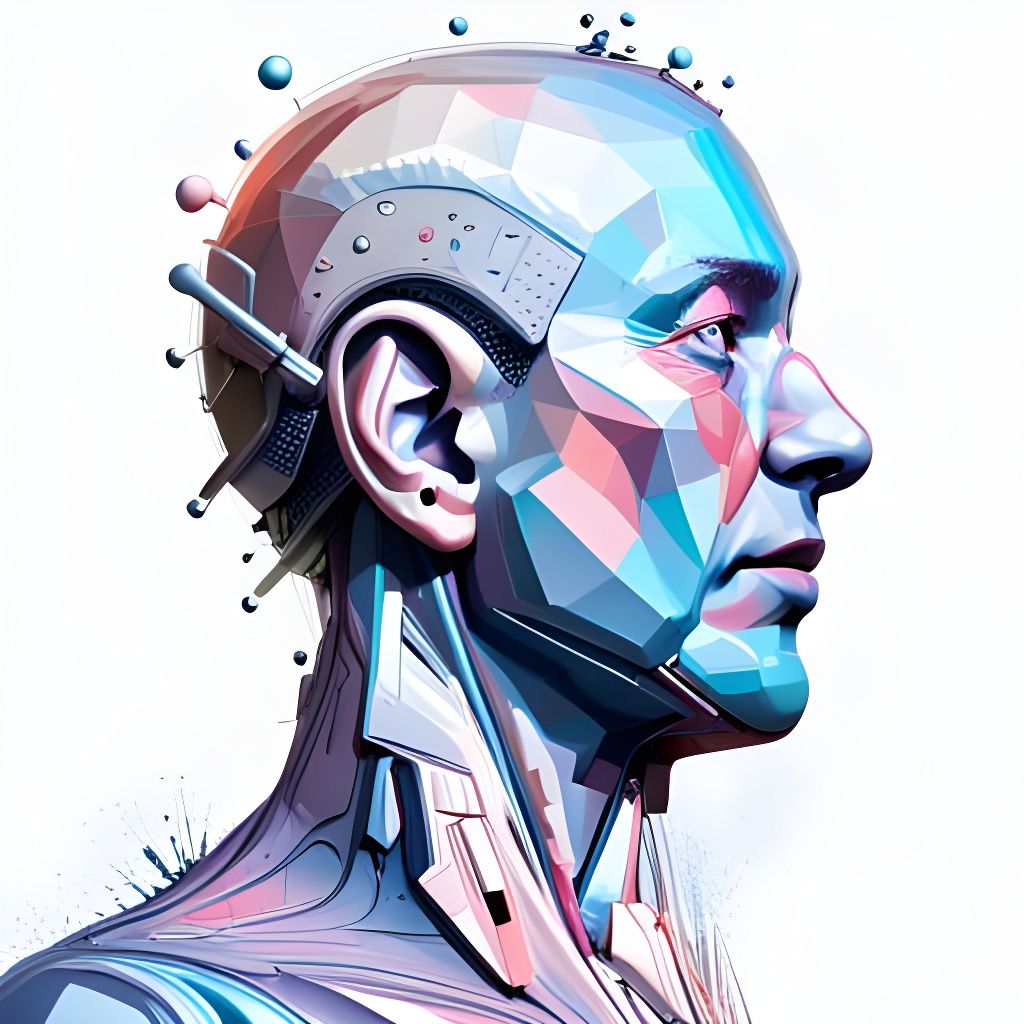 Obsidian Head Portrait in Saturated Fantasy Style