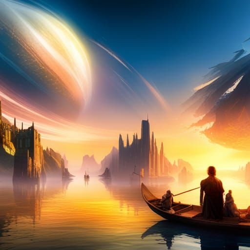 Romantic World Concept Art in Turner Style