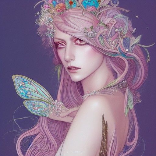 Decadent Fairy God Portrait in Digital Art